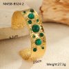 French Retro Titanium Steel Bracelet Colorful Natural Stone