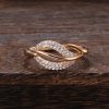Rose Gold Zircon Fashion Feather Women's Ring