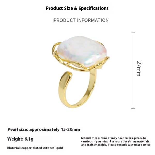 Women's Fashion Personality Baroque Pearl Ring