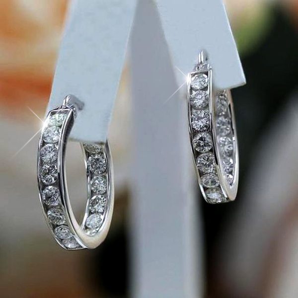 Fashion Zircon Feminine Personality Circle Earrings