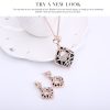 Luxury Jewelry Leopard Print Hollow Set Necklace Earrings