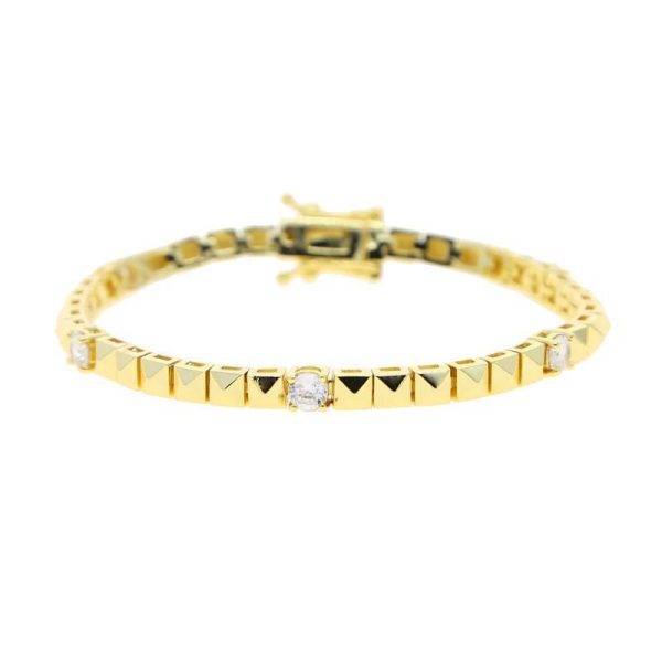 Geometric CZ Tennis Bracelet For Women Paved Different Shape
