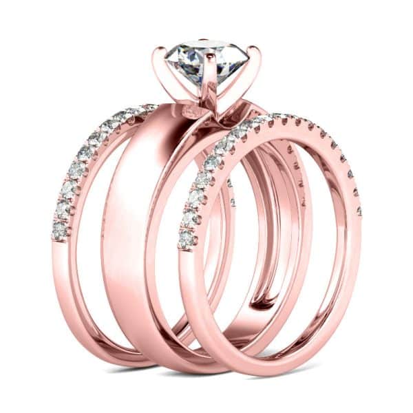 Couple Couple Rings Simple Zircon Three-piece Set