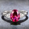 A Niche Design With A Red And Blue Zircon Ring Inlaid