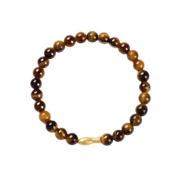 Tigereye Small Fish Pendant Handmade Beaded Bracelet