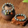 Ancient Golden Sand Colored Glaze Bracelet Two Ends