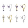 S925 Silver Needle Set Zircon Butterfly Earrings