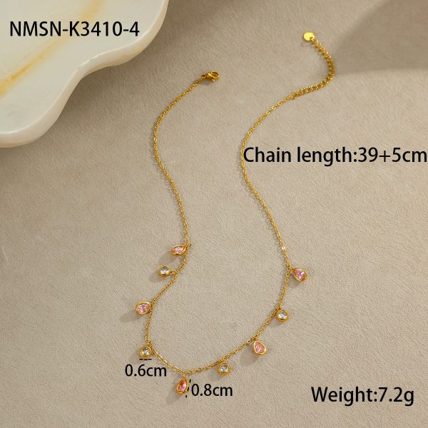 Multicolor Zircon Tassel Pendant Necklace