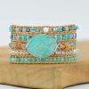 Cut Angle Tianhe Stone Cowhide Woven Bracelet