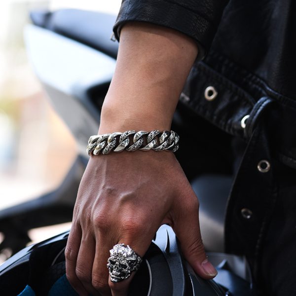 Retro Personalized Smoky Rain Retro Hip Hop Bracelet Motorcycle Men