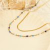Multicolor Epoxy Chain Snake Bone Layered Necklace