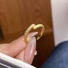 S925 Sterling Silver Cross Star Rail Brushed Ring Women