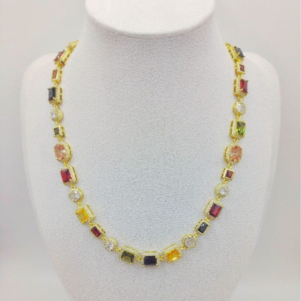Personalized Color Rectangular Zircon Alloy Chain