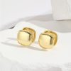 Europe And The United States Wind Tide Copper Colour-retaining Electroplating Hollow Glossy Earrings Female Ornaments Round Half Empty Stars Plain Circle Earrings Buckle