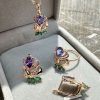 Rose Gold Jewelry Suit Color Retaining Ring Earrings Necklace Three-piece Set