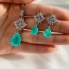 Classic Princess Pendant Stud Earrings Jewelry Set