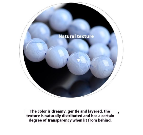 Crystal Natural Blue Pattern Agate Ball Blue Striped Agate Scattered Beads Bracelet