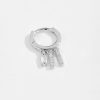 S925 Pure Square Zircon Pendant Ear Ring-shaped Earrings For Women