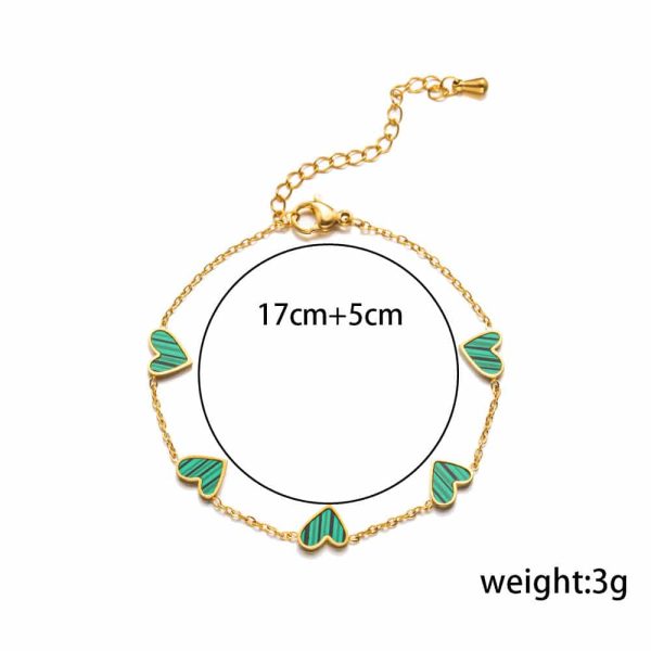 Multi-Color Three-dimensional Heart Shell Clavicle Chain Personality Heart-shaped Titanium Steel Bracelet