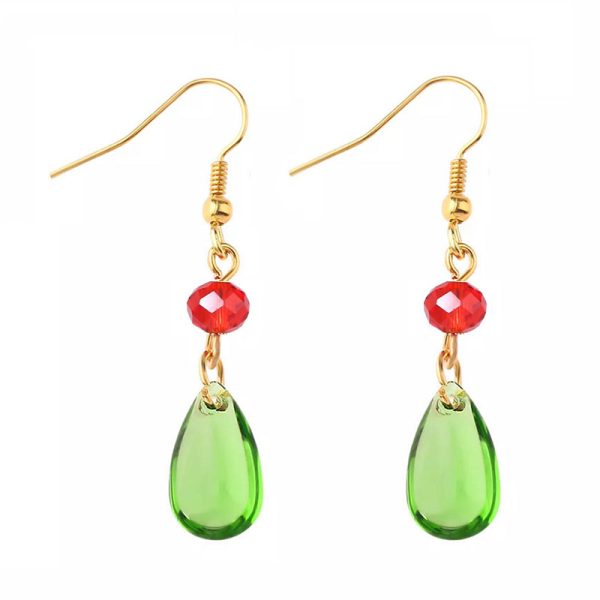 Anime Howl's Moving Castle Water Drop Resin Earrings Necklace Jewelry Set