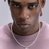 Men's Hip-hop Retro Black Agate Lock Pearl Necklace