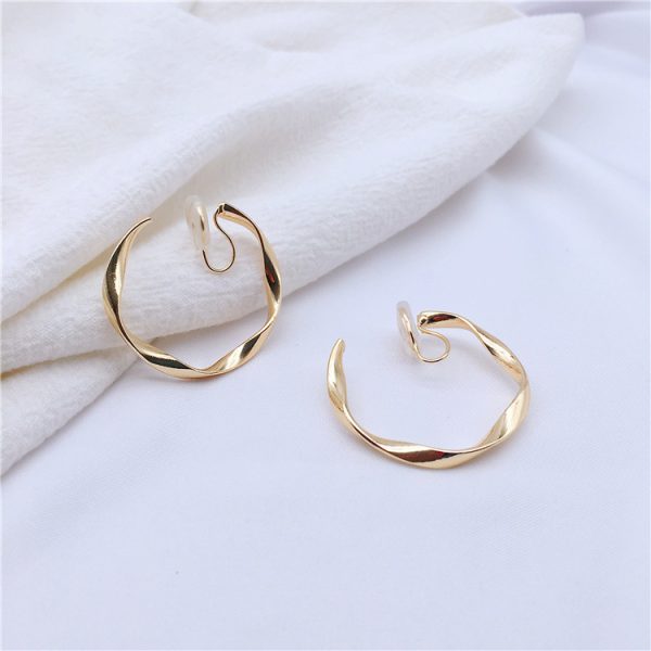 Mosquito Coil Irregular Metal Earrings Circle Ear Clip Without Hole