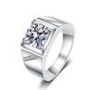 Fashionable And Novel Large Square Diamond Men's Ring