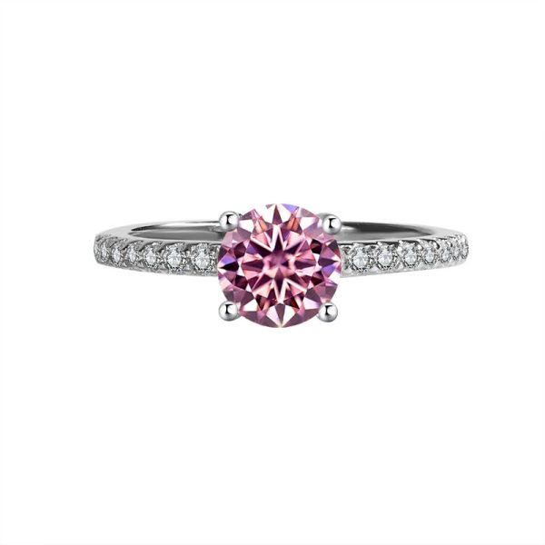 S925 Silver Simple Four-claw Moissanite High-end Stylish Birthday Gift