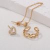 Irregular Chain Set Of Ins-style Love Ear Bone Clip Diamond Love Earrings Love Female Earrings