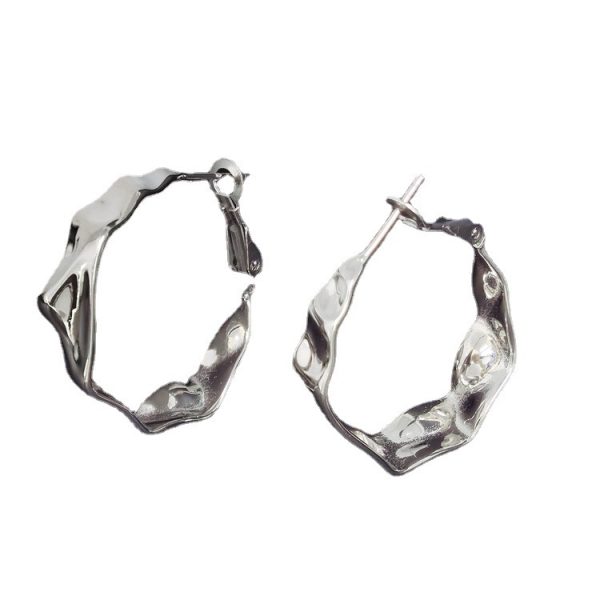 S925 Silver Big Circle Earrings Sterling Silver Exaggerated Personalized