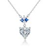 Heart-shaped Jewelry Set Sapphire Zircon Ring Set Ear Stud Necklace Three-piece Set