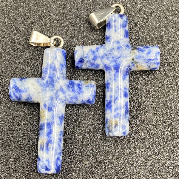 Natural Stone Powder Crystal Agate Semi-precious Stone Cross