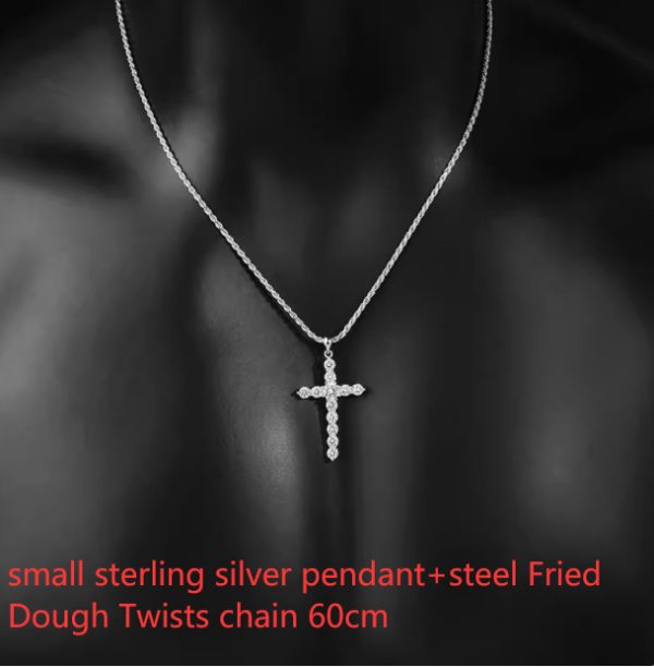 S925 Sterling Silver Cross Necklace for Men and Women