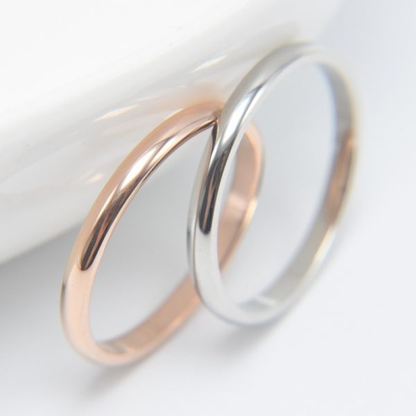 Couple Ultra-fine Glossy Titanium Steel Female Ring