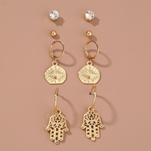 Fashion Women's All-match Butterfly Alloy Stud Earring Set