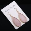 Natural Stone Semi-precious Stone Flat Drop-shaped Semi-precious Stone Eardrops 22x45mm