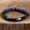Natural Obsidian Single Ring Bracelet Fashion Simple