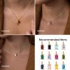 Twelve Birthstone Pendant Rectangular Zircon Accessories Pendant
