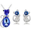 Jewelry Set Austrian Crystal Cute Bow Kitten
