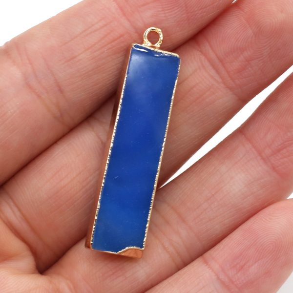 Natural Semi-precious Stone Rectangle Pendant Jewelry Accessories