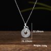 Women's Sterling Silver Snake White Jade Necklace