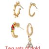Zircon Triangle Stud Earring Set 4 Piece Set