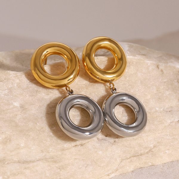 Stainless Steel Circle Niche Earrings