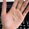 S925 Sterling Silver Necklace Female Oval Ice Flower