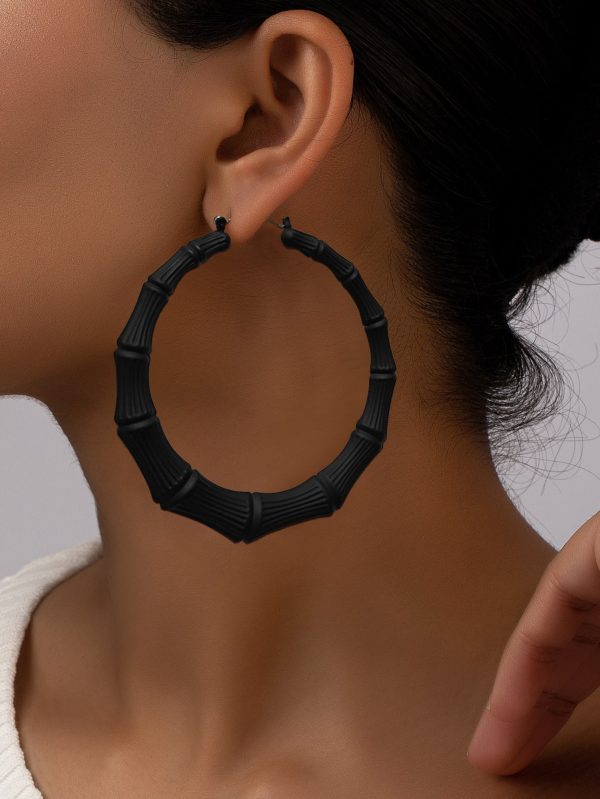 European And American Oversized Bamboo Earrings Exaggerated Golden Big Circle