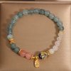 Blue Water Emerald Crystal Goldfish Bracelet For Women