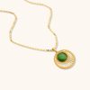 Hollow Sector Pendant Stainless Steel Gold Plated Necklace