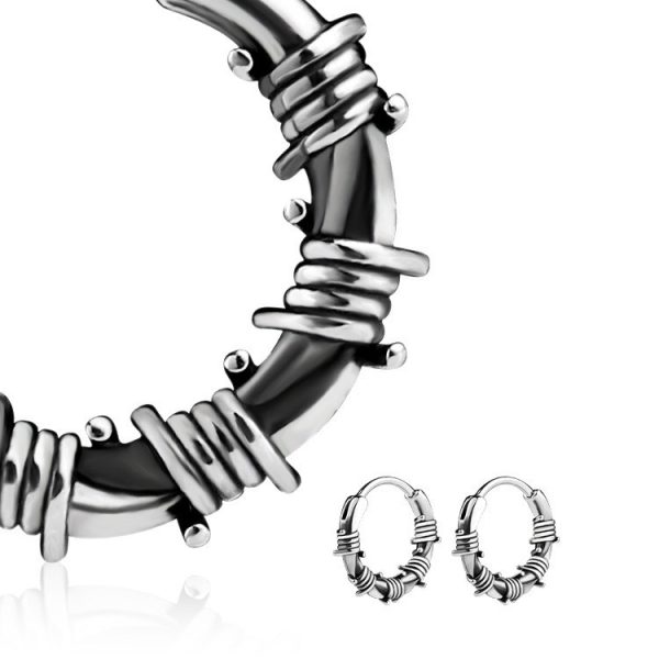 Street Hip Hop Style Vintage Rattan Circle Stainless Steel Earrings