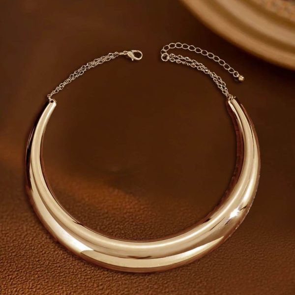 Exaggerated Personalized Geometric Wave Design Collar High-grade Versatile Necklace