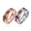 Hair 8mm Wood Leather Ugyen Ring Men's Tungsten Gold Jewelry
